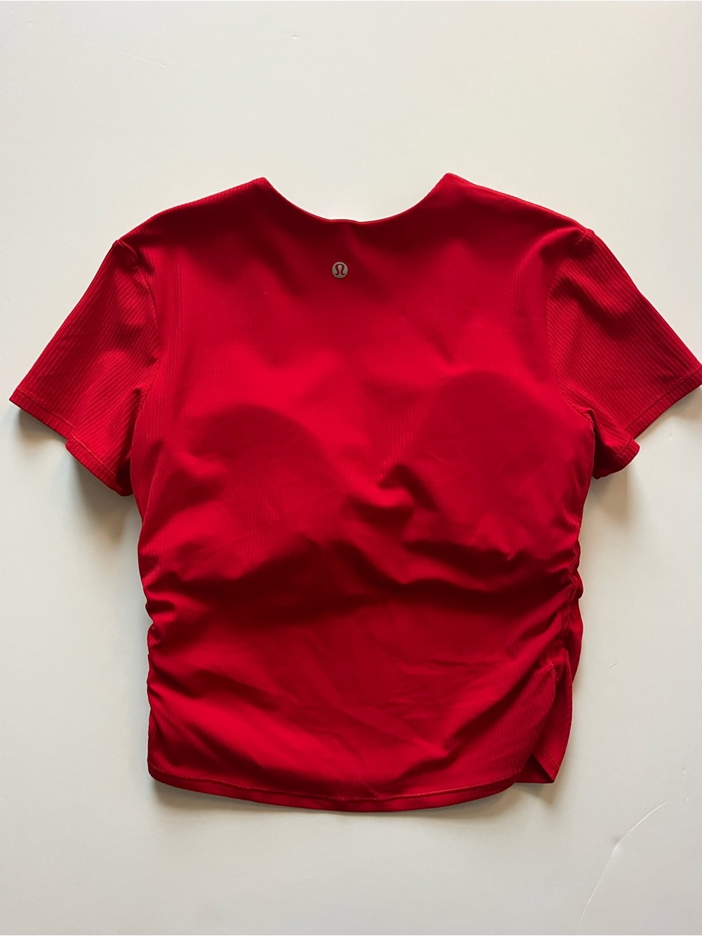 lululemon athletica All It Takes Ribbed Nulu V-Neck T Shirt Bra-Oxford Red-10 - Picture 4 of 7